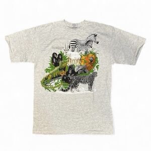 Vintage Harlequin Nature Shirt Graphic Made In USA Single Stitch Tee Size XL 80s